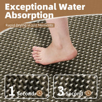 PADOOR Checkered Bath Mat, Super Absorbent Non Slip Bath Mats for Bathroom Floor 3D Two Tone Woven Bathroom Mat with Tassels Machine Washable Bathroom Rugs Beside Tub, 17" x 24", Brown & Cream - 7DAY'S