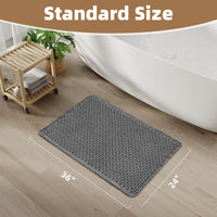 PADOOR Checkered Bath Mat, Super Absorbent Non Slip Bath Mats for Bathroom Floor 3D Two Tone Woven Bathroom Mat with Tassels Machine Washable Bathroom Rugs Beside Tub, 17" x 24", Brown & Cream - 7DAY'S