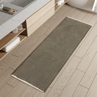 PADOOR Checkered Bath Mat, Super Absorbent Non Slip Bath Mats for Bathroom Floor 3D Two Tone Woven Bathroom Mat with Tassels Machine Washable Bathroom Rugs Beside Tub, 17" x 24", Brown & Cream - 7DAY'S