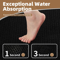 PADOOR Checkered Bath Mat, Super Absorbent Non Slip Bath Mats for Bathroom Floor 3D Two Tone Woven Bathroom Mat with Tassels Machine Washable Bathroom Rugs Beside Tub, 17" x 24", Brown & Cream - 7DAY'S