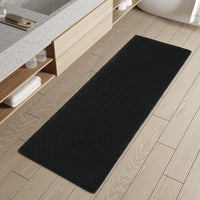 PADOOR Checkered Bath Mat, Super Absorbent Non Slip Bath Mats for Bathroom Floor 3D Two Tone Woven Bathroom Mat with Tassels Machine Washable Bathroom Rugs Beside Tub, 17" x 24", Brown & Cream - 7DAY'S