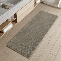 PADOOR Checkered Bath Mat, Super Absorbent Non Slip Bath Mats for Bathroom Floor 3D Two Tone Woven Bathroom Mat with Tassels Machine Washable Bathroom Rugs Beside Tub, 17" x 24", Brown & Cream - 7DAY'S