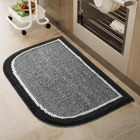 PADOOR Kitchen - Mats for Floor 100% Polypropylene Kitchen Rugs Non Slip Washable, Durable Dirt Resist Half Circle Rug TPR Backed Kitchen Floor Mat, 18"x28", Beige - 7DAY'S