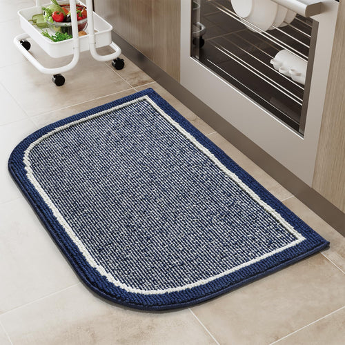 PADOOR Kitchen - Mats for Floor 100% Polypropylene Kitchen Rugs Non Slip Washable, Durable Dirt Resist Half Circle Rug TPR Backed Kitchen Floor Mat, 18"x28", Beige - 7DAY'S