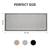 PADOOR Kitchen - Mats for Floor 100% Polypropylene Kitchen Rugs Non Slip Washable, Durable Dirt Resist Half Circle Rug TPR Backed Kitchen Floor Mat, 18"x28", Beige - 7DAY'S