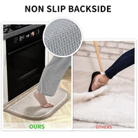 PADOOR Kitchen - Mats for Floor 100% Polypropylene Kitchen Rugs Non Slip Washable, Durable Dirt Resist Half Circle Rug TPR Backed Kitchen Floor Mat, 18"x28", Beige - 7DAY'S