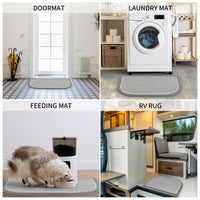 PADOOR Kitchen - Mats for Floor 100% Polypropylene Kitchen Rugs Non Slip Washable, Durable Dirt Resist Half Circle Rug TPR Backed Kitchen Floor Mat, 18"x28", Beige - 7DAY'S
