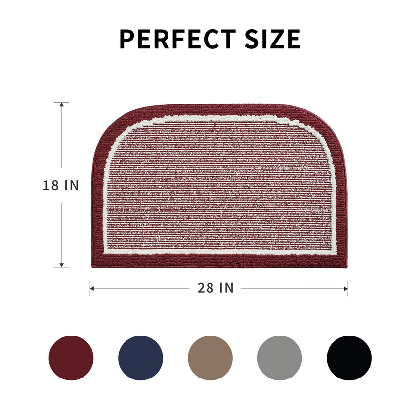 PADOOR Kitchen - Mats for Floor 100% Polypropylene Kitchen Rugs Non Slip Washable, Durable Dirt Resist Half Circle Rug TPR Backed Kitchen Floor Mat, 18"x28", Beige - 7DAY'S