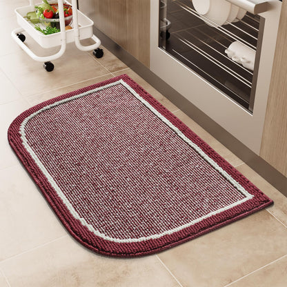 PADOOR Kitchen - Mats for Floor 100% Polypropylene Kitchen Rugs Non Slip Washable, Durable Dirt Resist Half Circle Rug TPR Backed Kitchen Floor Mat, 18"x28", Beige - 7DAY'S