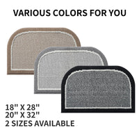PADOOR Kitchen - Mats for Floor 100% Polypropylene Kitchen Rugs Non Slip Washable, Durable Dirt Resist Half Circle Rug TPR Backed Kitchen Floor Mat, 18"x28", Beige - 7DAY'S