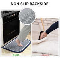 PADOOR Kitchen - Mats for Floor 100% Polypropylene Kitchen Rugs Non Slip Washable, Durable Dirt Resist Half Circle Rug TPR Backed Kitchen Floor Mat, 18"x28", Beige - 7DAY'S