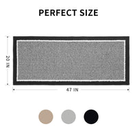PADOOR Kitchen - Mats for Floor 100% Polypropylene Kitchen Rugs Non Slip Washable, Durable Dirt Resist Half Circle Rug TPR Backed Kitchen Floor Mat, 18"x28", Beige - 7DAY'S