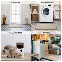 PADOOR Kitchen - Mats for Floor 100% Polypropylene Kitchen Rugs Non Slip Washable, Durable Dirt Resist Half Circle Rug TPR Backed Kitchen Floor Mat, 18"x28", Beige - 7DAY'S