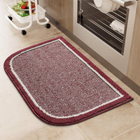 PADOOR Kitchen - Mats for Floor 100% Polypropylene Kitchen Rugs Non Slip Washable, Durable Dirt Resist Half Circle Rug TPR Backed Kitchen Floor Mat, 18"x28", Beige - 7DAY'S