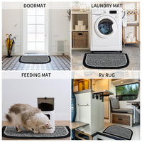 PADOOR Kitchen - Mats for Floor 100% Polypropylene Kitchen Rugs Non Slip Washable, Durable Dirt Resist Half Circle Rug TPR Backed Kitchen Floor Mat, 18"x28", Beige - 7DAY'S