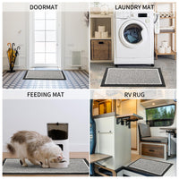 PADOOR Kitchen - Mats for Floor 100% Polypropylene Kitchen Rugs Non Slip Washable, Durable Dirt Resist Half Circle Rug TPR Backed Kitchen Floor Mat, 18"x28", Beige - 7DAY'S