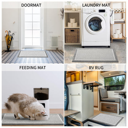 PADOOR Kitchen - Mats for Floor 100% Polypropylene Kitchen Rugs Non Slip Washable, Durable Dirt Resist Half Circle Rug TPR Backed Kitchen Floor Mat, 18"x28", Beige - 7DAY'S