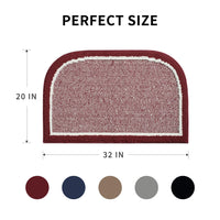 PADOOR Kitchen - Mats for Floor 100% Polypropylene Kitchen Rugs Non Slip Washable, Durable Dirt Resist Half Circle Rug TPR Backed Kitchen Floor Mat, 18"x28", Beige - 7DAY'S