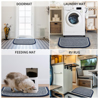 PADOOR Kitchen - Mats for Floor 100% Polypropylene Kitchen Rugs Non Slip Washable, Durable Dirt Resist Half Circle Rug TPR Backed Kitchen Floor Mat, 18"x28", Beige - 7DAY'S