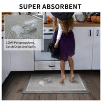 PADOOR Kitchen - Mats for Floor 100% Polypropylene Kitchen Rugs Non Slip Washable, Durable Dirt Resist TPR Backed Kitchen Floor Mat, 20"x32", Beige - 7DAY'S