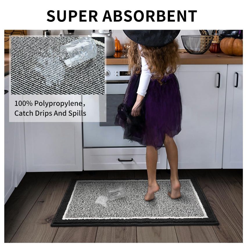 PADOOR Kitchen - Mats for Floor 100% Polypropylene Kitchen Rugs Non Slip Washable, Durable Dirt Resist TPR Backed Kitchen Floor Mat, 20"x32", Beige - 7DAY'S
