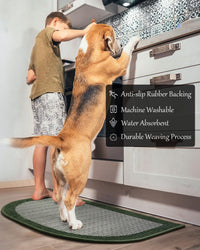 PADOOR Kitchen Mats for Floor, Kitchen Rugs Non Slip Washable, Rubber Backed Kitchen Runner Super Absorbent Kitchen Floor Mat Sink Rug, 20”x47” Grey - 7DAY'S