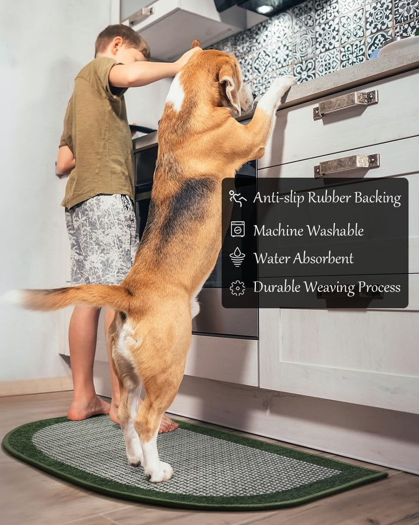 PADOOR Kitchen Mats for Floor, Kitchen Rugs Non Slip Washable, Rubber Backed Kitchen Runner Super Absorbent Kitchen Floor Mat Sink Rug, 20”x47” Grey - 7DAY'S