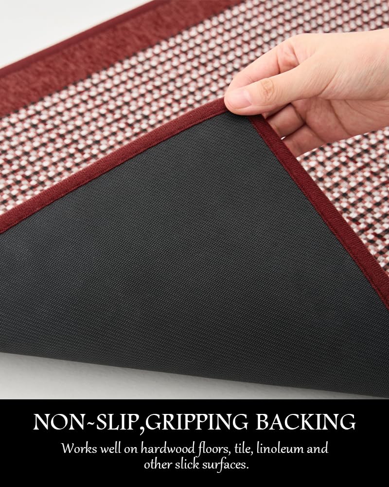 PADOOR Kitchen Mats for Floor, Kitchen Rugs Non Slip Washable, Rubber Backed Kitchen Runner Super Absorbent Kitchen Floor Mat Sink Rug, 20”x47” Grey - 7DAY'S