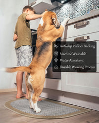 PADOOR Kitchen Mats for Floor, Kitchen Rugs Non Slip Washable, Rubber Backed Kitchen Runner Super Absorbent Kitchen Floor Mat Sink Rug, 20”x47” Grey - 7DAY'S