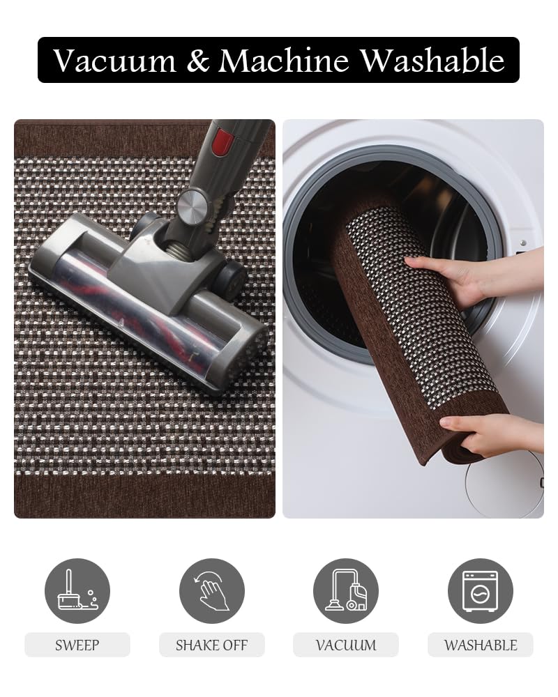 PADOOR Kitchen Mats for Floor, Kitchen Rugs Non Slip Washable, Rubber Backed Kitchen Runner Super Absorbent Kitchen Floor Mat Sink Rug, 20”x47” Grey - 7DAY'S