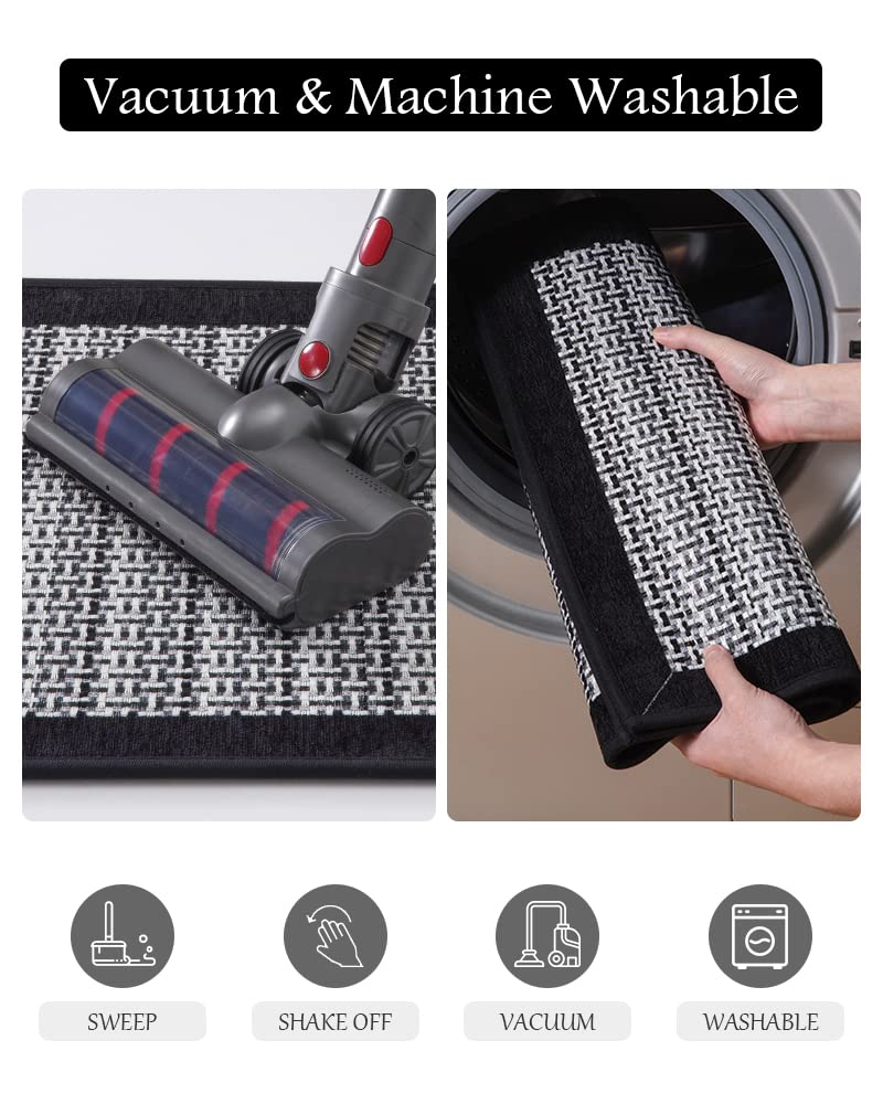 PADOOR Kitchen Mats for Floor, Kitchen Rugs Non Slip Washable, Rubber Backed Kitchen Runner Super Absorbent Kitchen Floor Mat Sink Rug, 20”x47” Grey - 7DAY'S