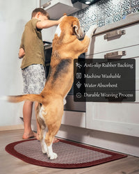 PADOOR Kitchen Mats for Floor, Kitchen Rugs Non Slip Washable, Rubber Backed Kitchen Runner Super Absorbent Kitchen Floor Mat Sink Rug, 20”x47” Grey - 7DAY'S