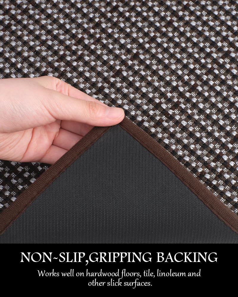 PADOOR Kitchen Mats for Floor, Kitchen Rugs Non Slip Washable, Rubber Backed Kitchen Runner Super Absorbent Kitchen Floor Mat Sink Rug, 20”x47” Grey - 7DAY'S