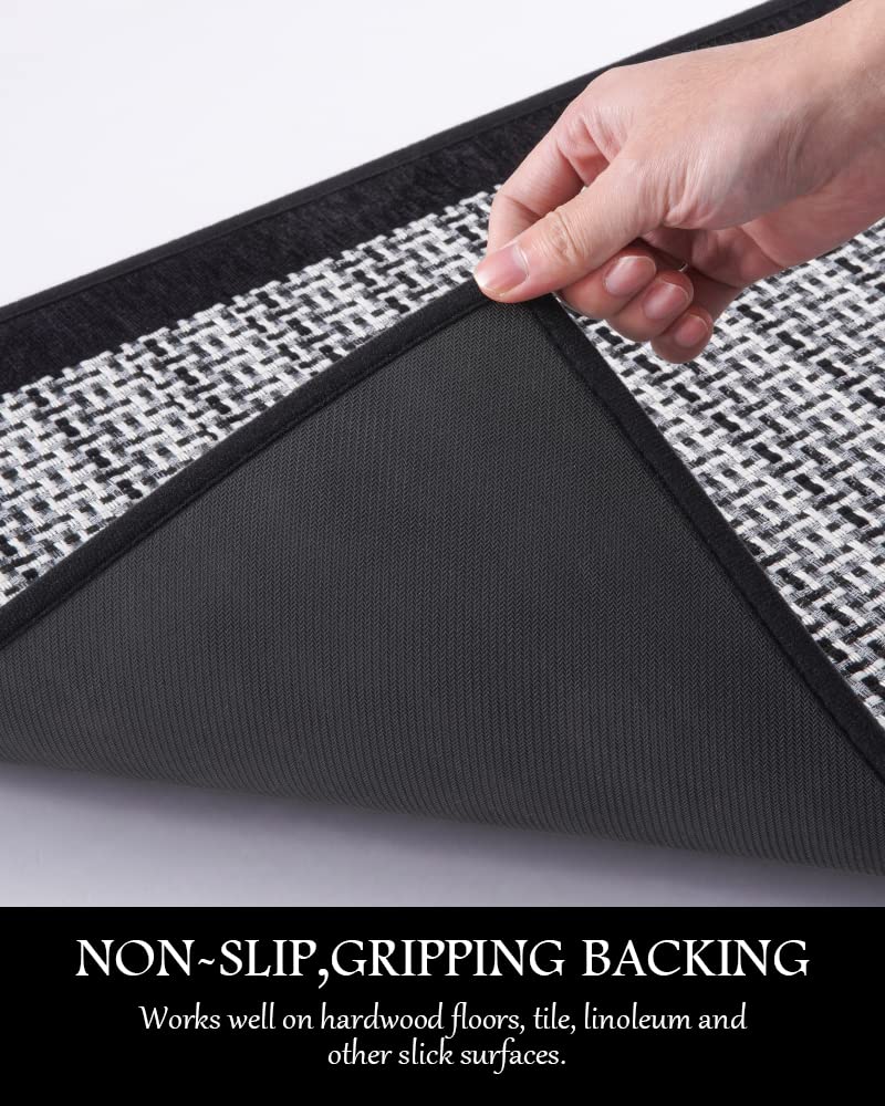 PADOOR Kitchen Mats for Floor, Kitchen Rugs Non Slip Washable, Rubber Backed Kitchen Runner Super Absorbent Kitchen Floor Mat Sink Rug, 20”x47” Grey - 7DAY'S