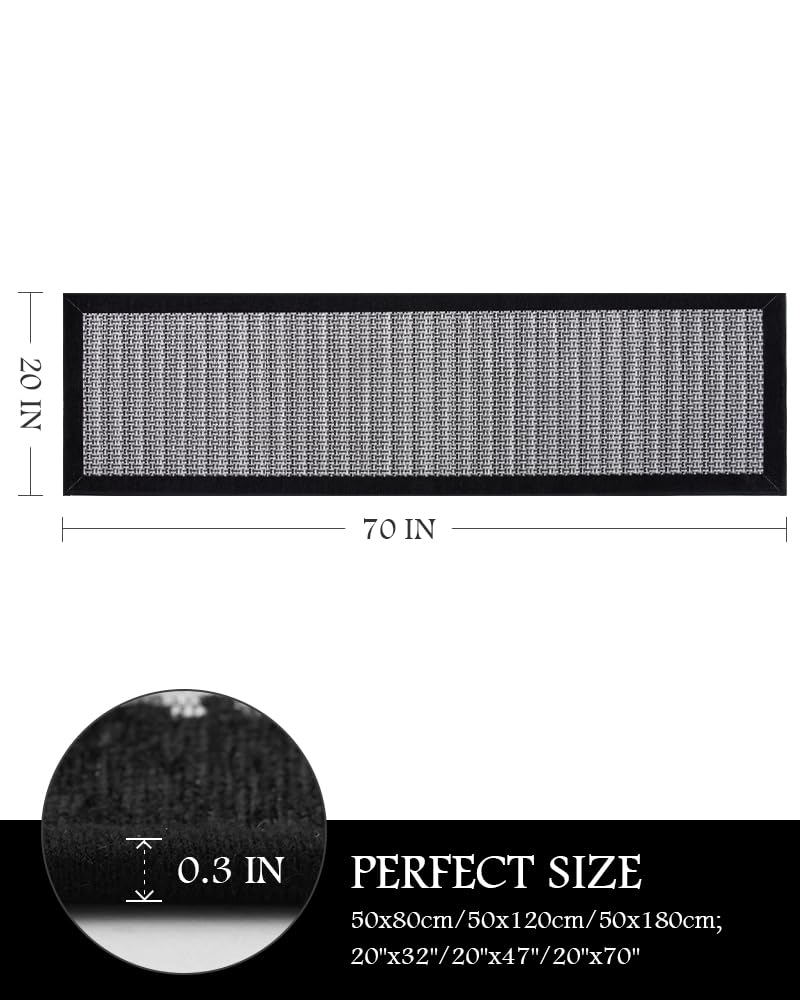 PADOOR Kitchen Mats for Floor, Kitchen Rugs Non Slip Washable, Rubber Backed Kitchen Runner Super Absorbent Kitchen Floor Mat Sink Rug, 20”x47” Grey - 7DAY'S