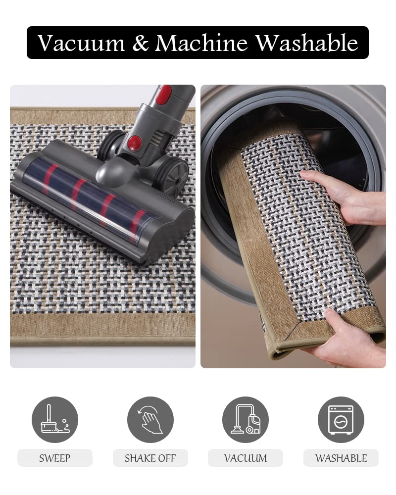 PADOOR Kitchen Mats for Floor, Kitchen Rugs Non Slip Washable, Rubber Backed Kitchen Runner Super Absorbent Kitchen Floor Mat Sink Rug, 20”x47” Grey - 7DAY'S
