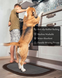 PADOOR Kitchen Mats for Floor, Kitchen Rugs Non Slip Washable, Rubber Backed Kitchen Runner Super Absorbent Kitchen Floor Mat Sink Rug, 20”x47” Grey - 7DAY'S