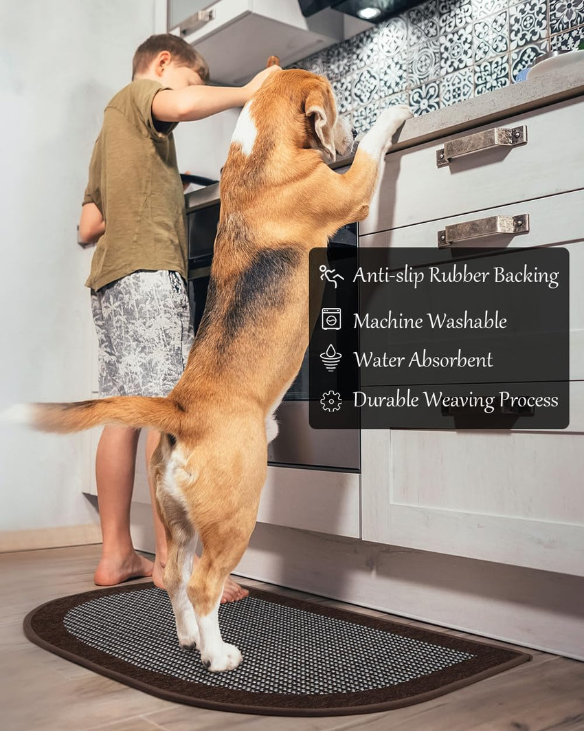 PADOOR Kitchen Mats for Floor, Kitchen Rugs Non Slip Washable, Rubber Backed Kitchen Runner Super Absorbent Kitchen Floor Mat Sink Rug, 20”x47” Grey - 7DAY'S