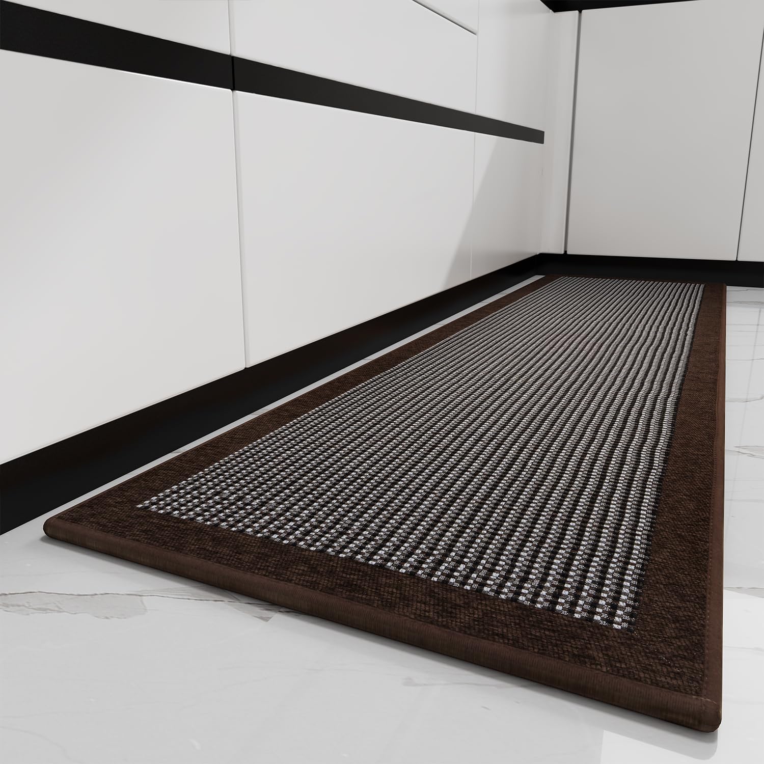 PADOOR Kitchen Mats for Floor, Kitchen Rugs Non Slip Washable, Rubber Backed Kitchen Runner Super Absorbent Kitchen Floor Mat Sink Rug, 20”x47” Grey - 7DAY'S
