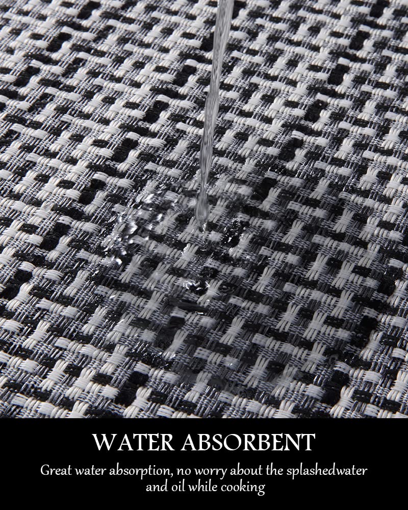 PADOOR Kitchen Mats for Floor, Kitchen Rugs Non Slip Washable, Rubber Backed Kitchen Runner Super Absorbent Kitchen Floor Mat Sink Rug, 20”x47” Grey - 7DAY'S