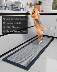 PADOOR Kitchen Mats for Floor, Kitchen Rugs Non Slip Washable, Rubber Backed Kitchen Runner Super Absorbent Kitchen Floor Mat Sink Rug, 20”x47” Grey - 7DAY'S