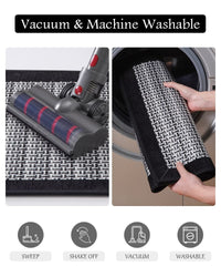 PADOOR Kitchen Mats for Floor, Kitchen Rugs Non Slip Washable, Rubber Backed Kitchen Runner Super Absorbent Kitchen Floor Mat Sink Rug, 20”x47” Grey - 7DAY'S