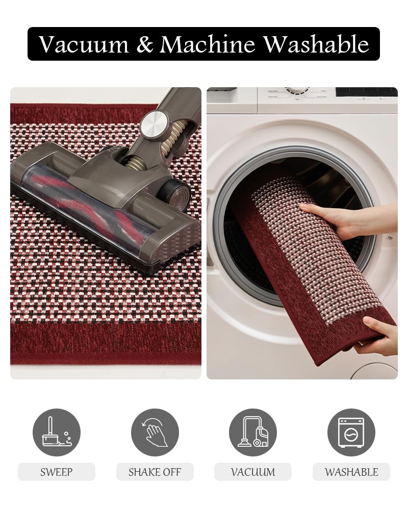 PADOOR Kitchen Mats for Floor, Kitchen Rugs Non Slip Washable, Rubber Backed Kitchen Runner Super Absorbent Kitchen Floor Mat Sink Rug, 20”x47” Grey - 7DAY'S