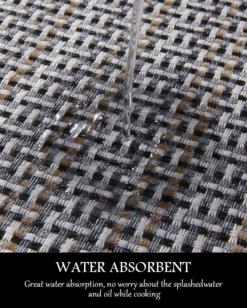 PADOOR Kitchen Mats for Floor, Kitchen Rugs Non Slip Washable, Rubber Backed Kitchen Runner Super Absorbent Kitchen Floor Mat Sink Rug, 20”x47” Grey - 7DAY'S