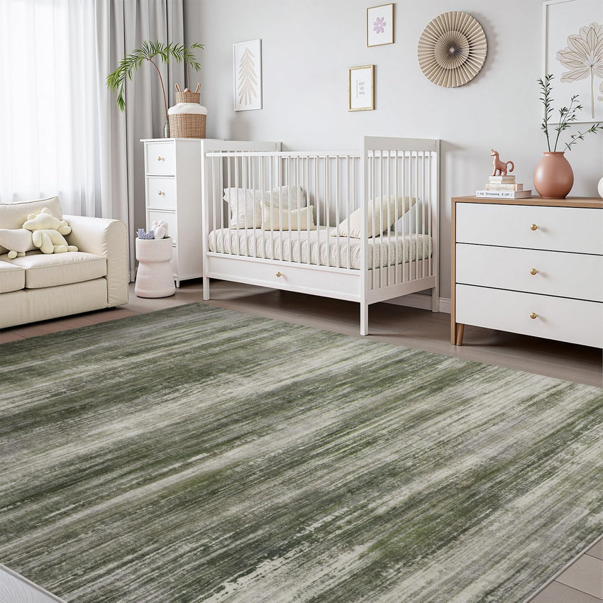 PADOOR Modern Abstract Runner Rug - 2x6 Washable Hallway Rugs, Ultra Soft Non - Slip Low Pile Floor Rugs for Hallway Entryway Kitchen Bedroom Bedside Laundry Room Grey - 7DAY'S