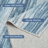 PADOOR Modern Abstract Runner Rug - 2x6 Washable Hallway Rugs, Ultra Soft Non - Slip Low Pile Floor Rugs for Hallway Entryway Kitchen Bedroom Bedside Laundry Room Grey - 7DAY'S