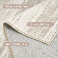 PADOOR Modern Abstract Runner Rug - 2x6 Washable Hallway Rugs, Ultra Soft Non - Slip Low Pile Floor Rugs for Hallway Entryway Kitchen Bedroom Bedside Laundry Room Grey - 7DAY'S