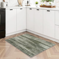 PADOOR Modern Abstract Runner Rug - 2x6 Washable Hallway Rugs, Ultra Soft Non - Slip Low Pile Floor Rugs for Hallway Entryway Kitchen Bedroom Bedside Laundry Room Grey - 7DAY'S