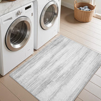 PADOOR Modern Abstract Runner Rug - 2x6 Washable Hallway Rugs, Ultra Soft Non - Slip Low Pile Floor Rugs for Hallway Entryway Kitchen Bedroom Bedside Laundry Room Grey - 7DAY'S