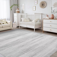 PADOOR Modern Abstract Runner Rug - 2x6 Washable Hallway Rugs, Ultra Soft Non - Slip Low Pile Floor Rugs for Hallway Entryway Kitchen Bedroom Bedside Laundry Room Grey - 7DAY'S